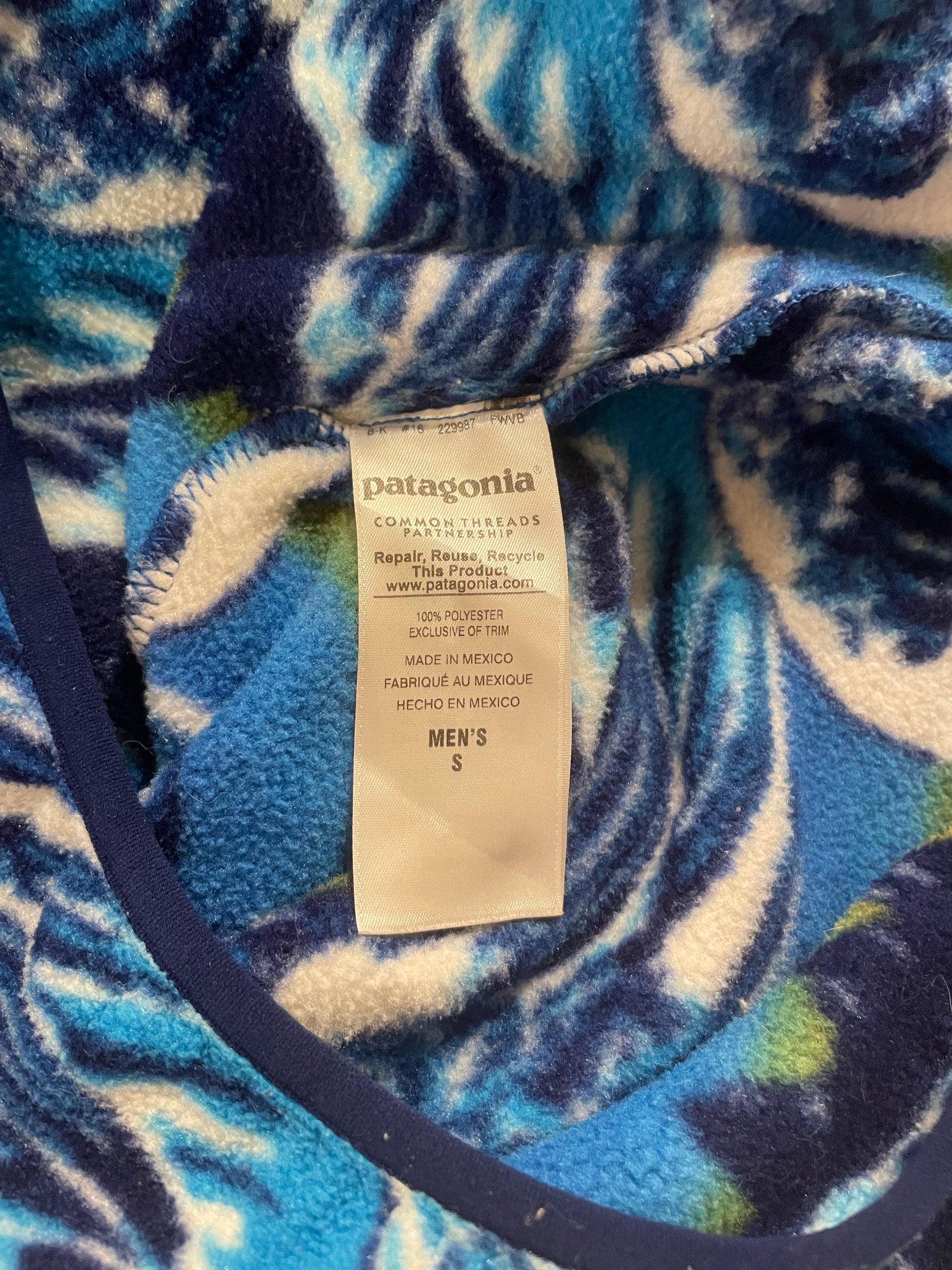 10's PATAGONIA「神奈川沖浪裏」SYNCHILLA Snap-T フリースプルオーバー