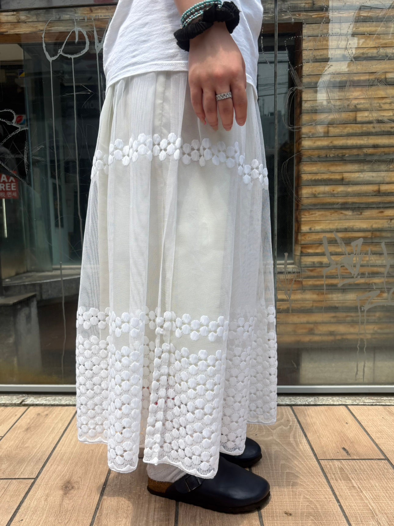 REMAKE LACE LONG SKIRT
