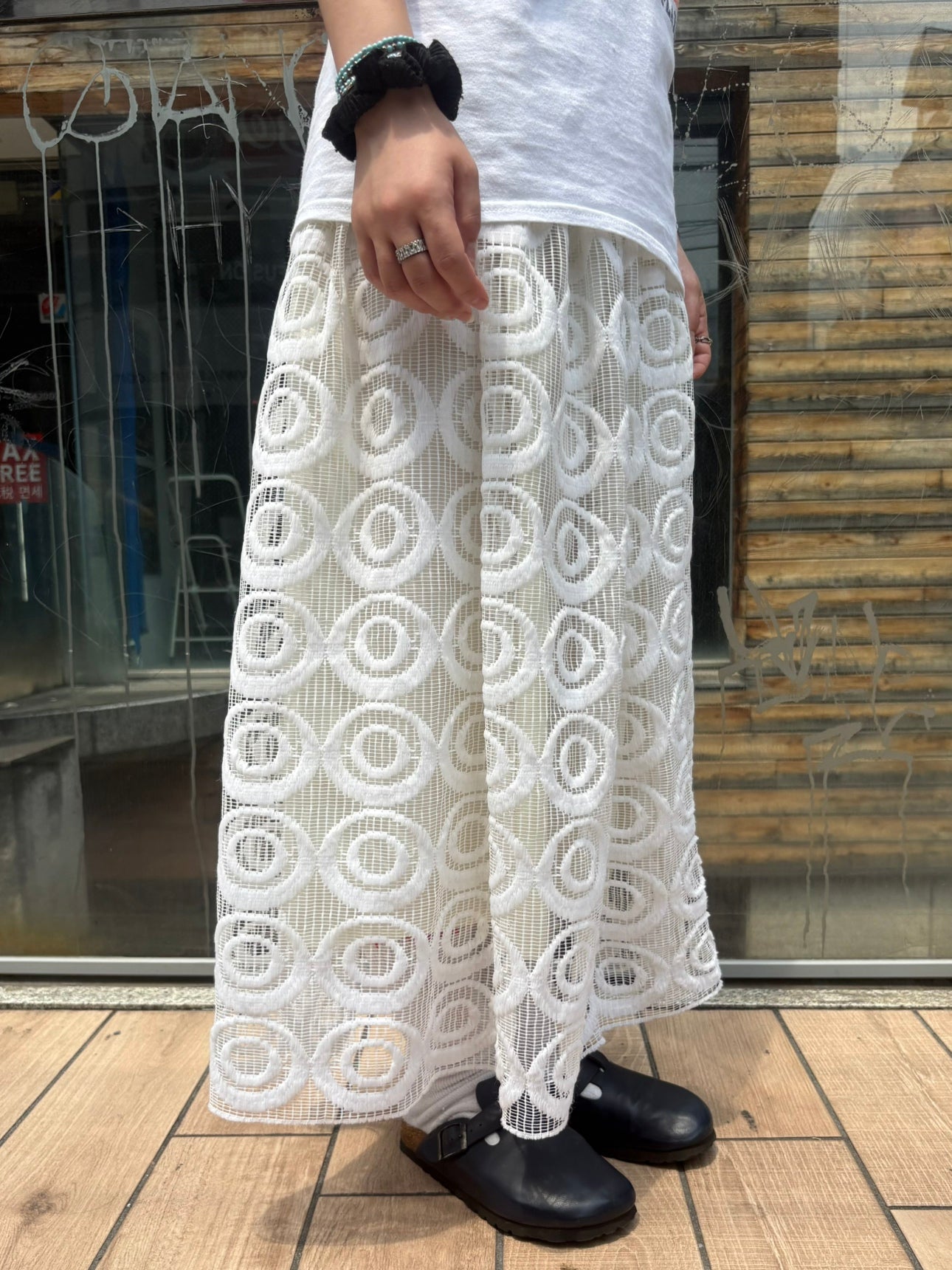 REMAKE LACE LONG SKIRT