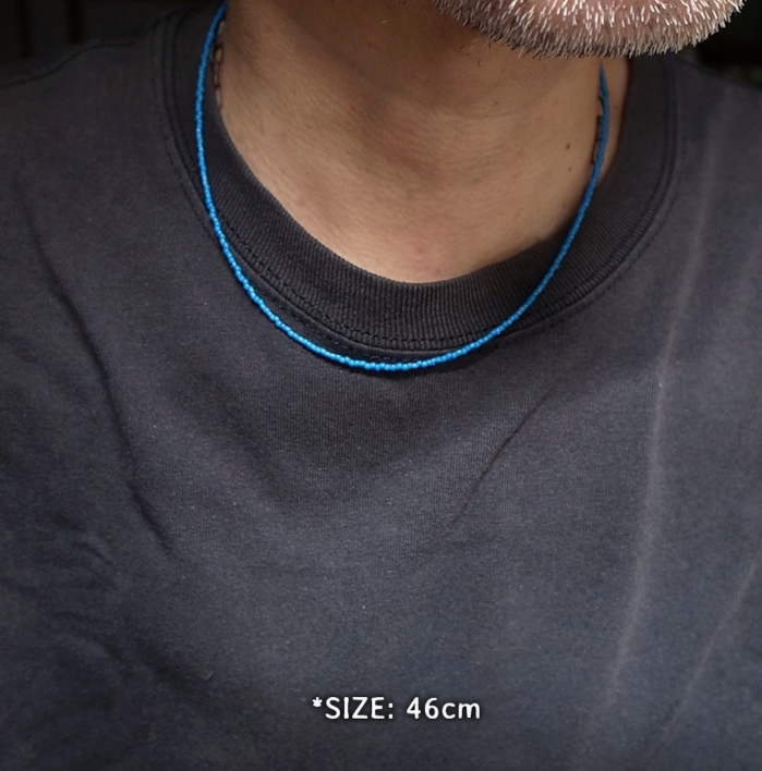 2mm BEADS NECKLACE- Lt. BLUE 50cm / ROSETTAPRAYER