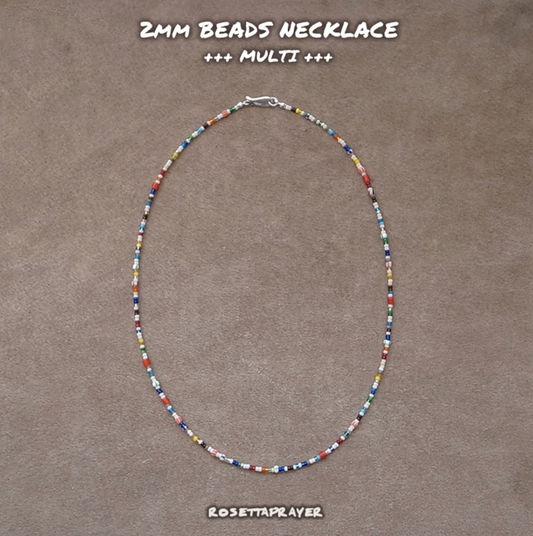 2mm BEADS NECKLACE- MULTI 50cm / ROSETTAPRAYER