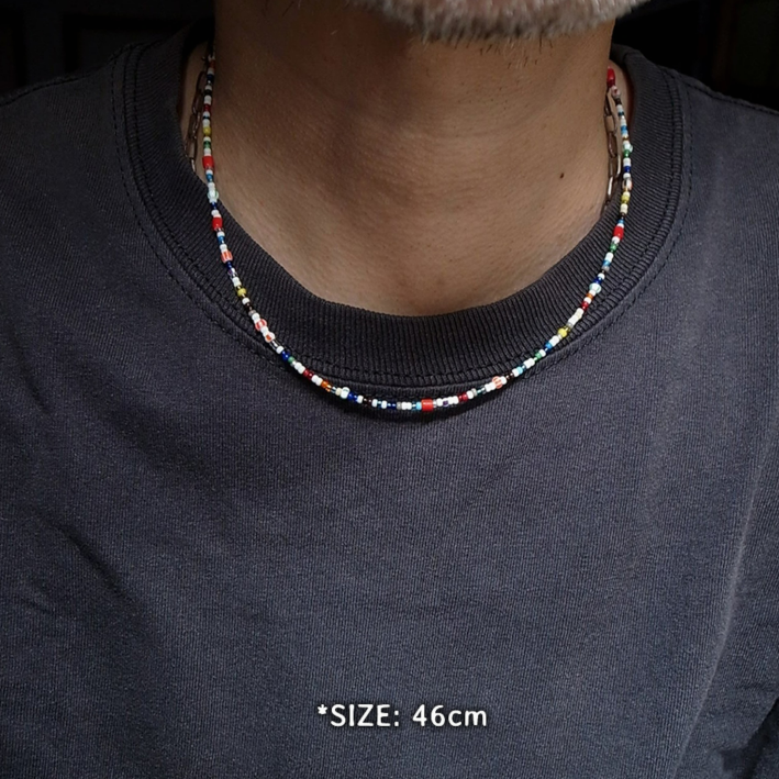 2mm BEADS NECKLACE- MULTI 50cm / ROSETTAPRAYER