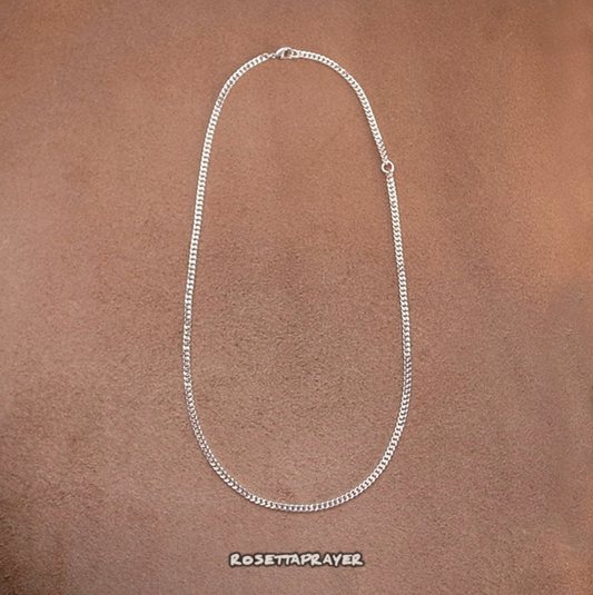3.7mm FLAT LINK CHAIN NECKLACE- SILVER / 3.7mm 喜平チェーンネックレス / ROSETTAPRAYER