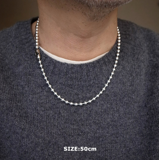 SILVER PLATING 4.5mm BALL CHAIN NECKLACE 50cm / ROSETTAPRAYER