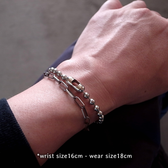 4.5mm BALL CHAIN BRACELET- SILVER- 19cm Made in U.S.A. / ROSETTAPRAYER