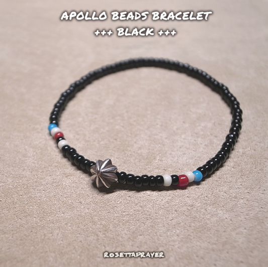 APOLLO BEADS BRACELET -BLACK・RED / ROSETTAPRAYER