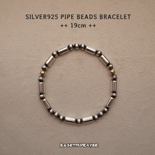 SILVER925 PIPE BEADS BRACELET / ROSETTAPRAYER