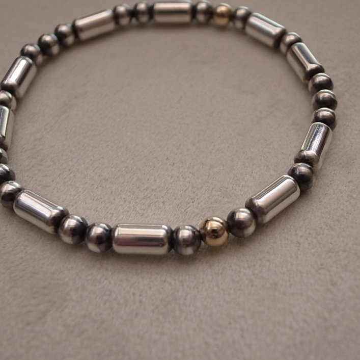 SILVER925 PIPE BEADS BRACELET / ROSETTAPRAYER