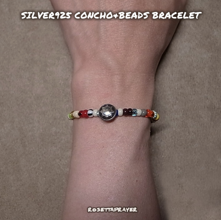 SILVER925 CONCHO & BEADS BRACELET- MULTI / ROSETTAPRAYER➀