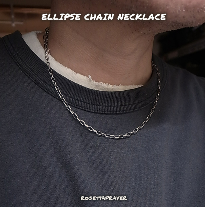 ELLIPSE CHAIN NECKLACE / ROSETTAPRAYER