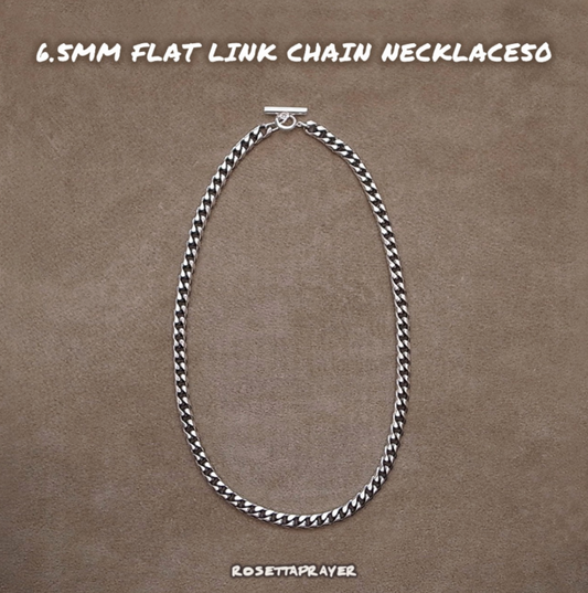 6.5mm FLAT LINK CHAIN NECKLACE / ROSETTAPRAYER