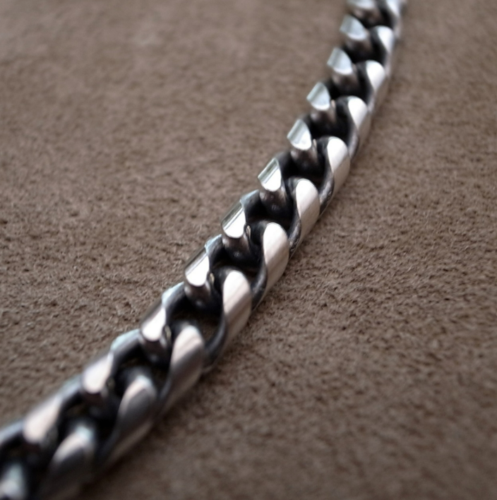 6.5mm FLAT LINK CHAIN NECKLACE / ROSETTAPRAYER