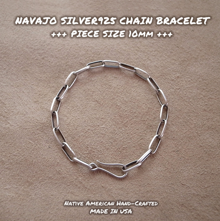 10mm-NAVAJO SILVER CHAIN BRACELET / ROSETTAPRAYER