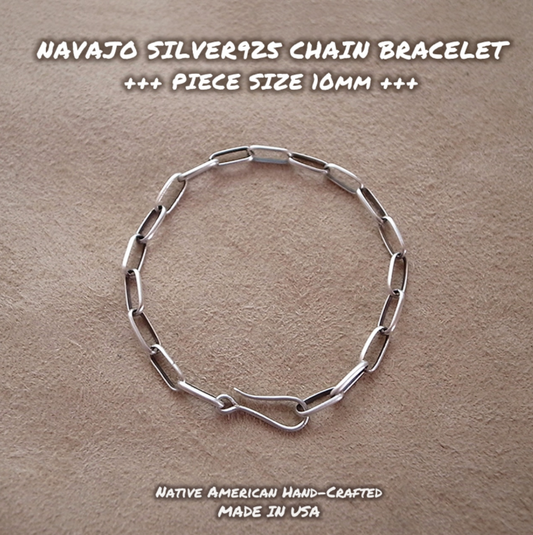 10mm-NAVAJO SILVER CHAIN BRACELET / ROSETTAPRAYER