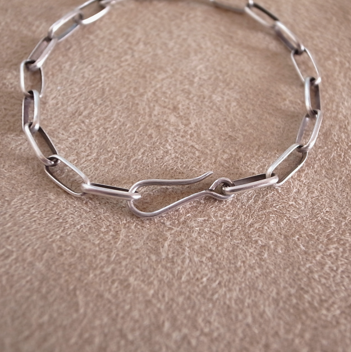 10mm-NAVAJO SILVER CHAIN BRACELET / ROSETTAPRAYER