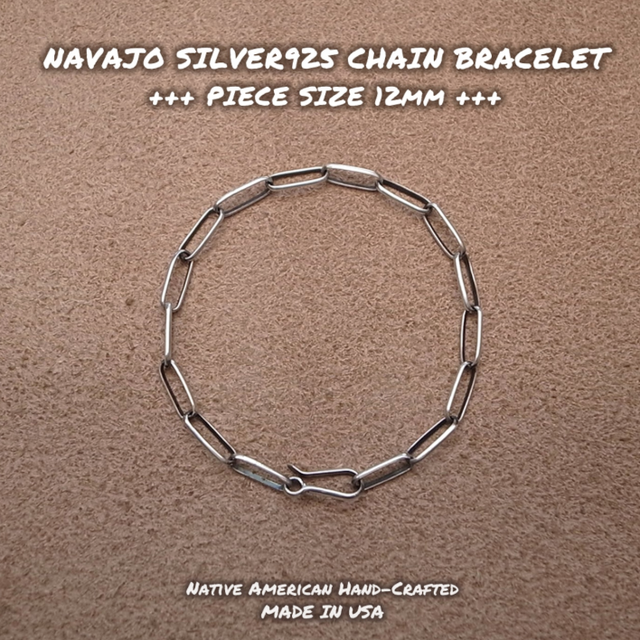12mm-NAVAJO SILVER CHAIN BRACELET / ROSETTAPRAYER