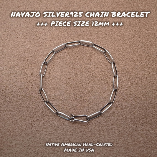 12mm-NAVAJO SILVER CHAIN BRACELET / ROSETTAPRAYER