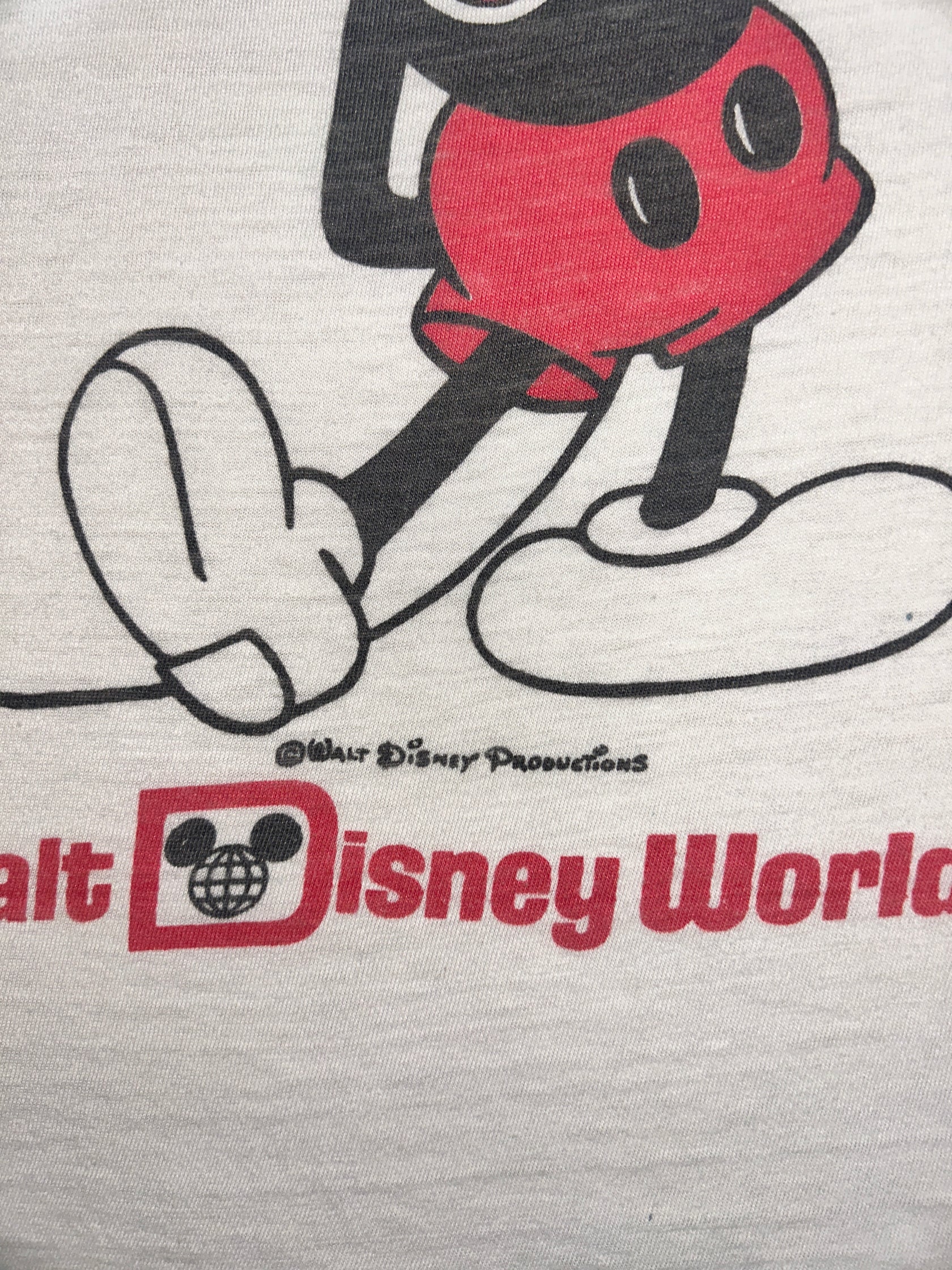 80's Walt Disney World 「白足ミッキーBILLネーム」キャラクターTシャツ