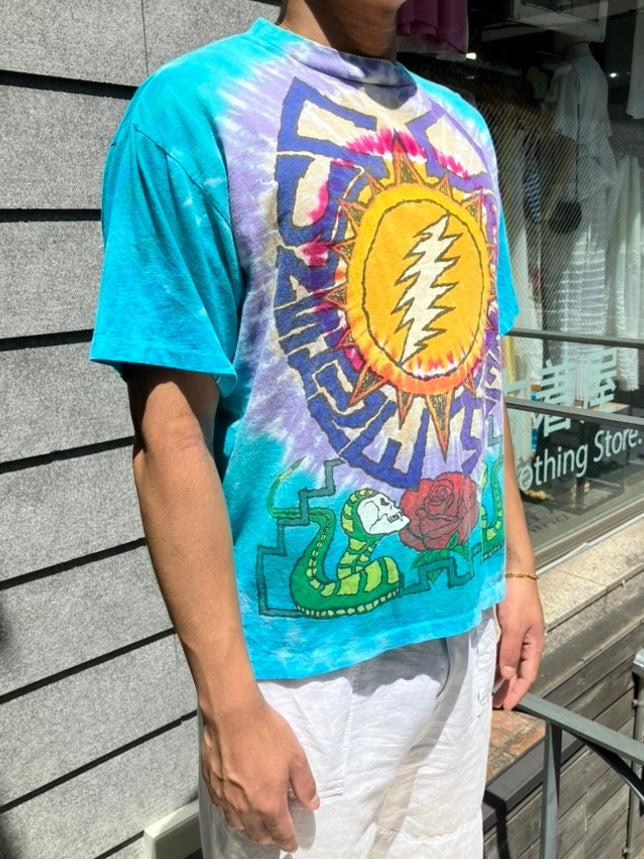 90's「Grateful Dead Sun & Skull」USA製 総柄Tシャツ