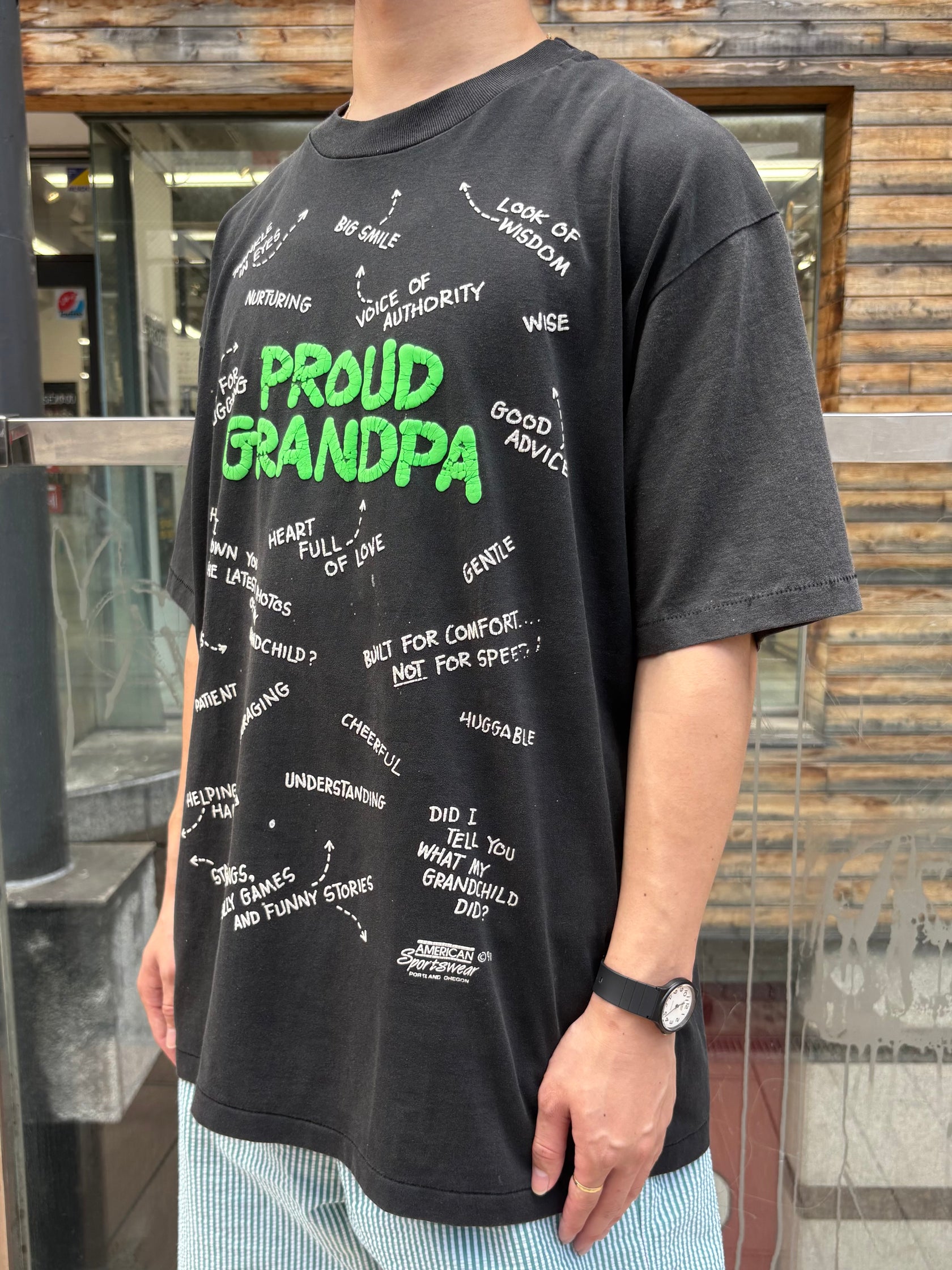 90's 「Proud Grandpa」 グラフィックTシャツ