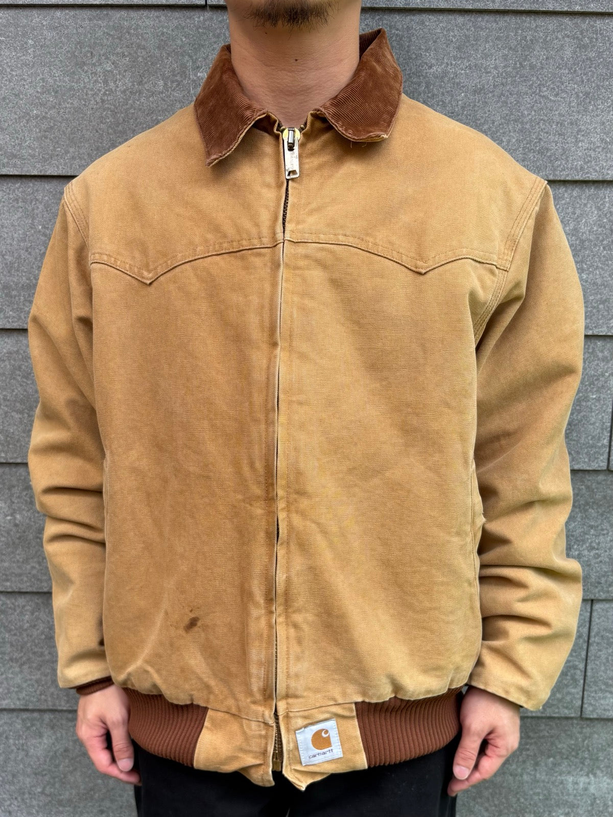 超スペシャル　90's carhartt サンタフェジャケット　鬼フェード 90's USA製 カーハート サンタフェジャケット ブラック 黒 鬼