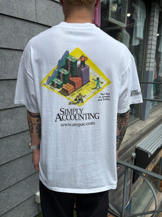 00's「SIMPLY ACCOUNTING」USA製 企業Tシャツ
