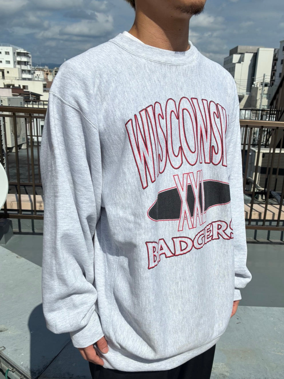 90's CHAMPION「WISCONSIN BADGERS」Reverse Weave USA製 カレッジスウェット