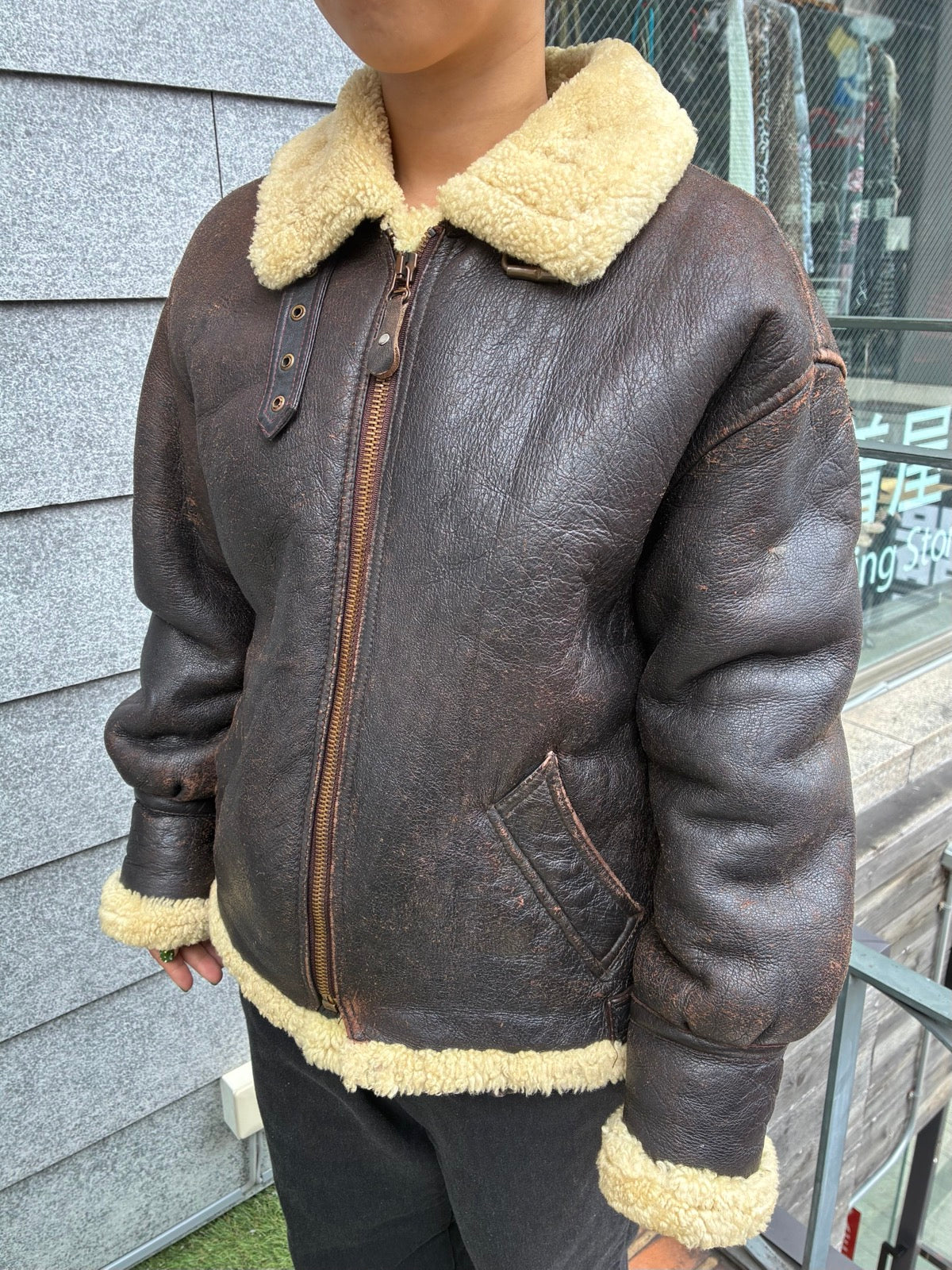 70's~80's「THE PILOT」ムートンフライトジャケット