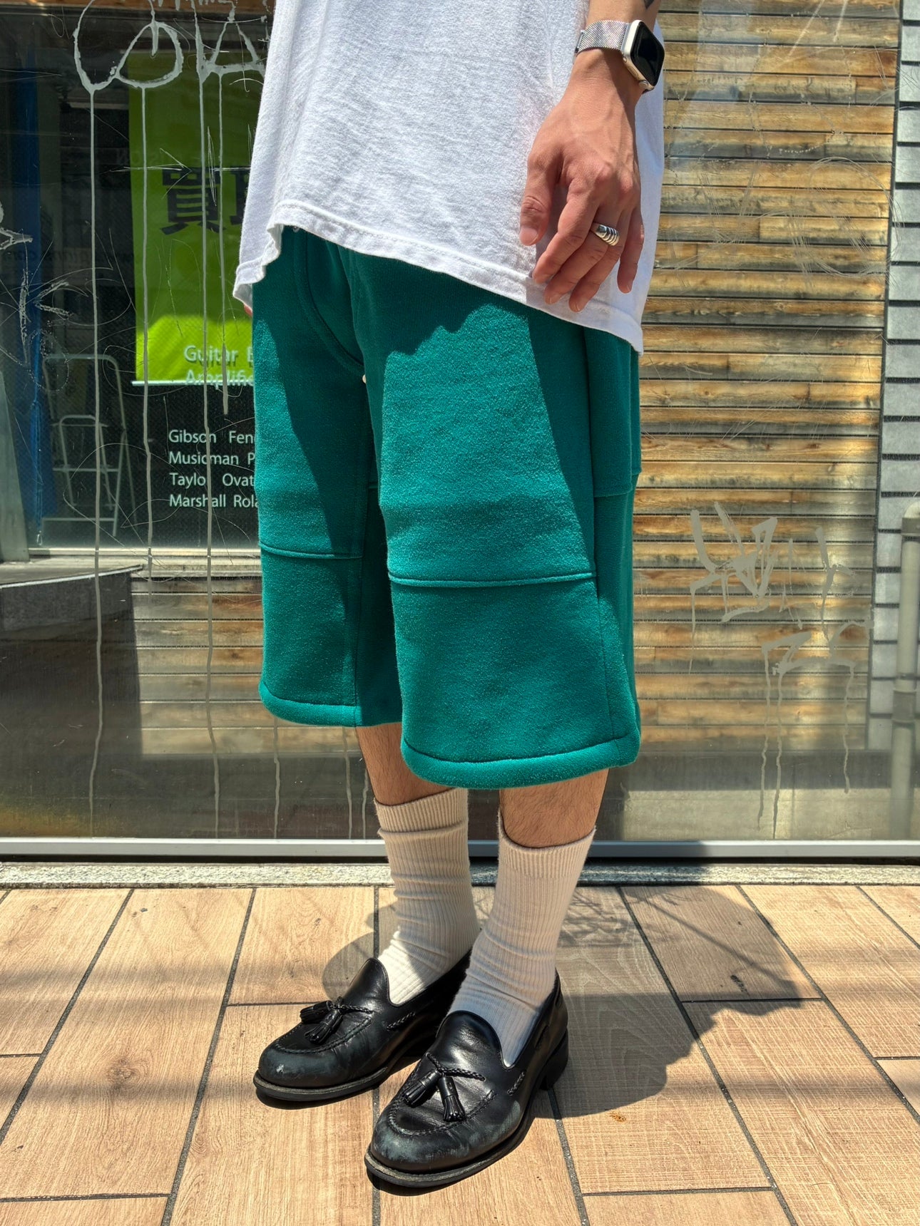 REMAKE SWEATS DOUBLE KNEE SHORTS