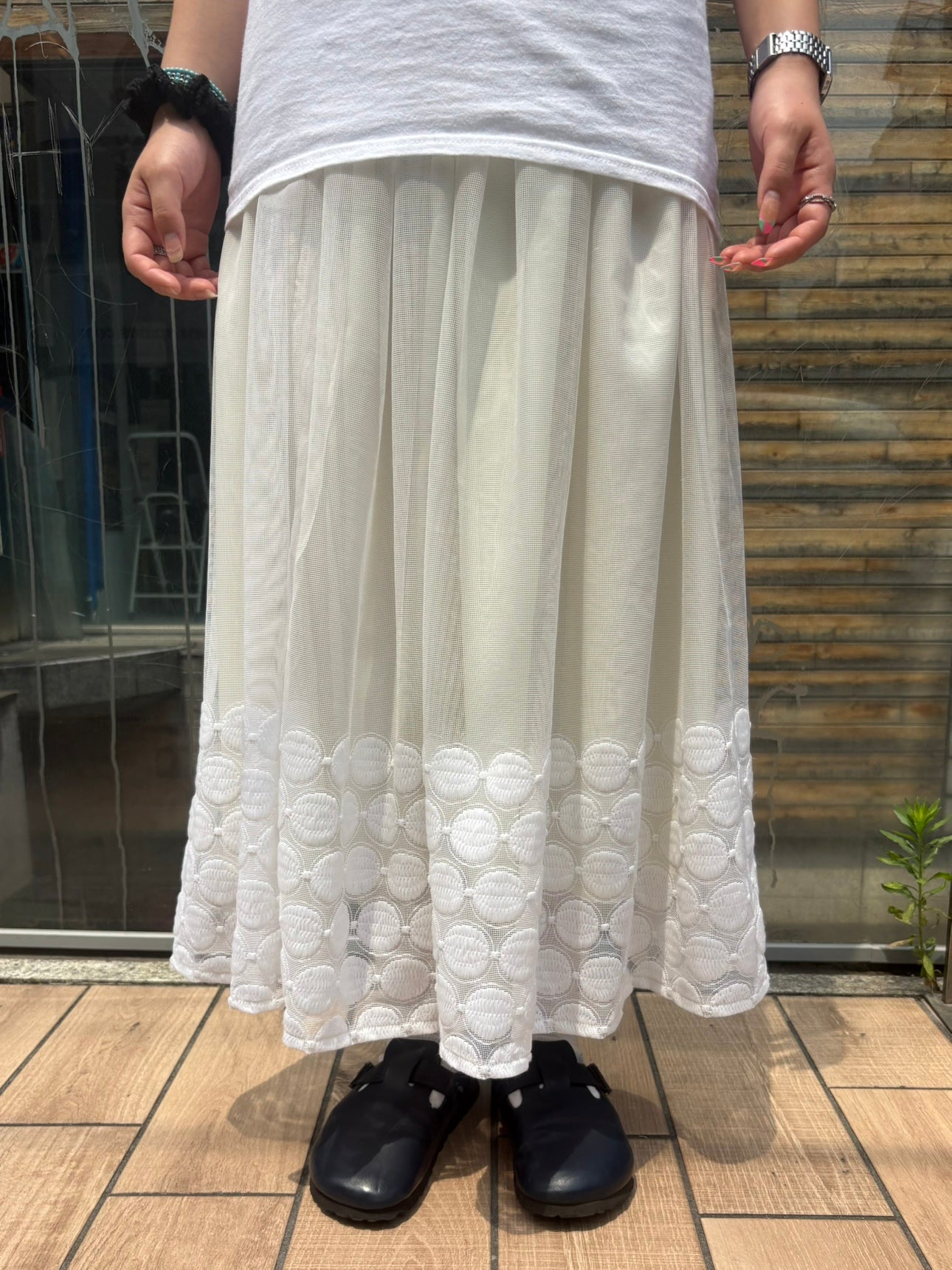 REMAKE LACE LONG SKIRT