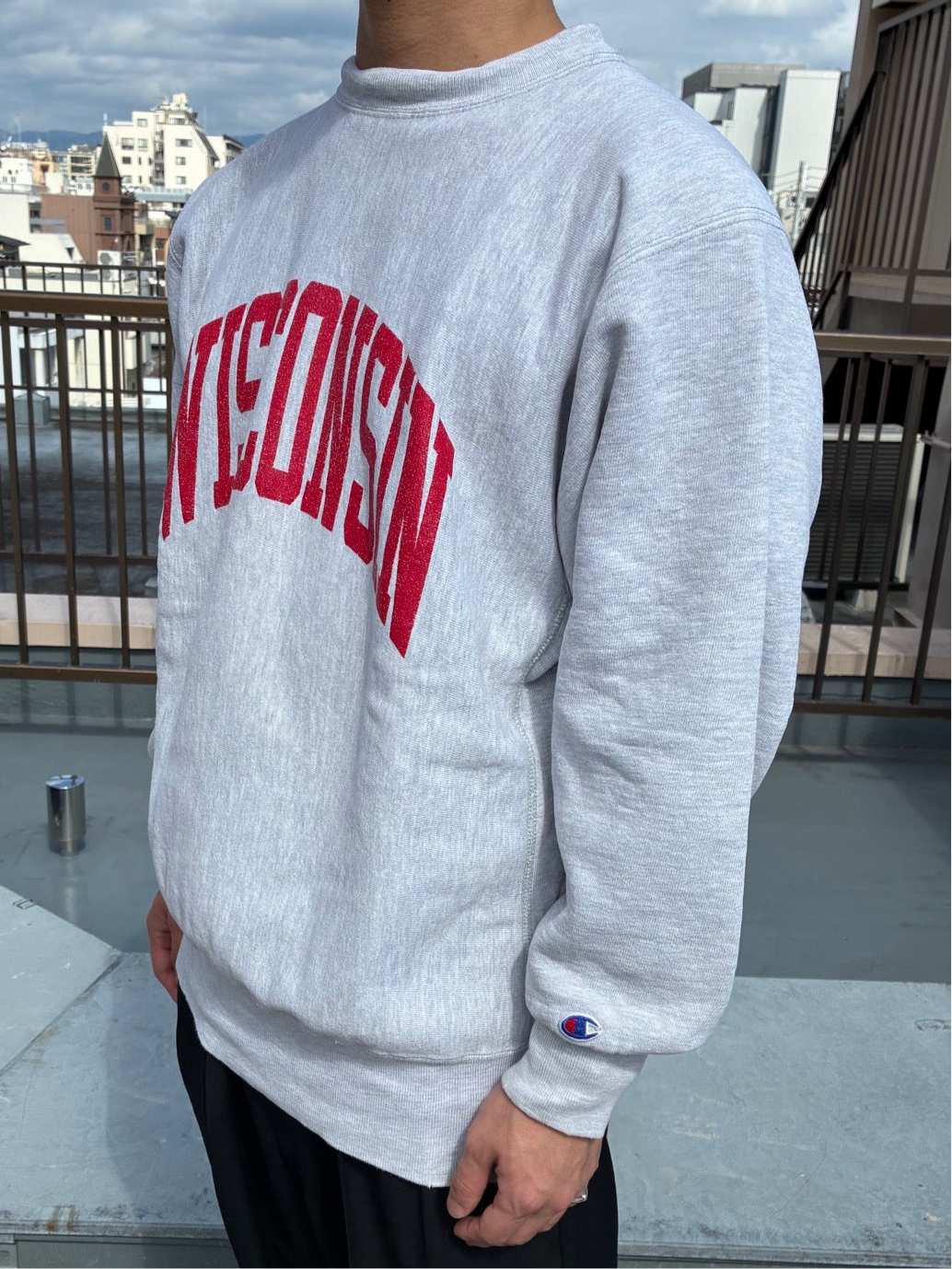 90's CHAMPION「WISCONSIN 」Reverse Weave USA製 カレッジスウェット
