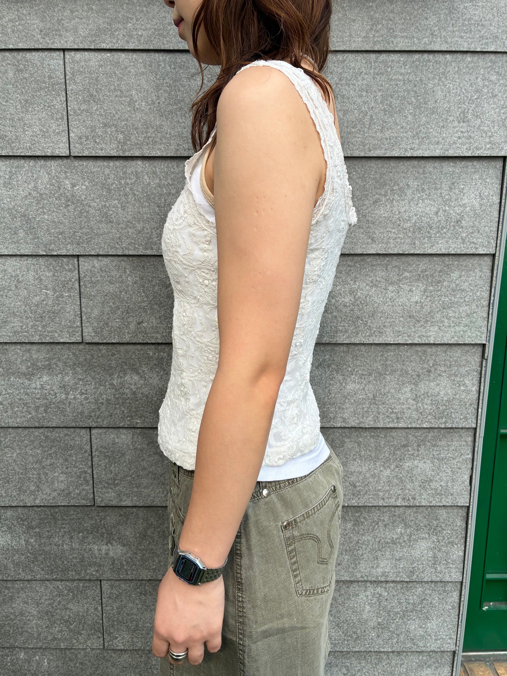 00's「Heather Nicole」 花柄レースノースリーブ