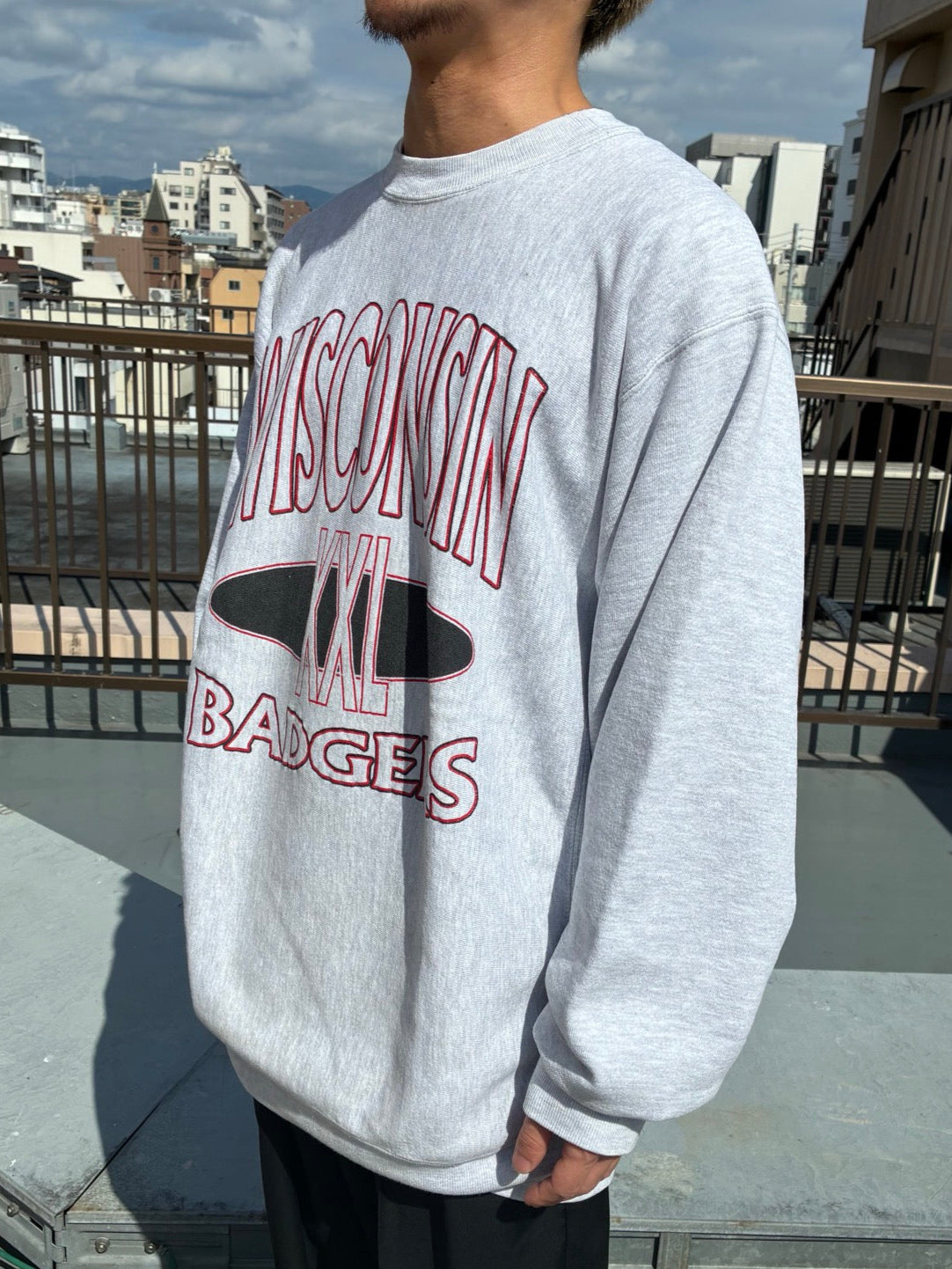 90's CHAMPION「WISCONSIN BADGERS」Reverse Weave USA製 カレッジスウェット