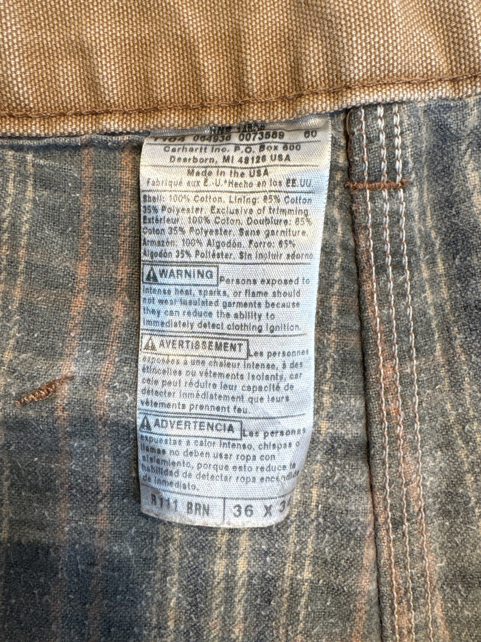 90s Carhartt「フランネルライナー付き」USA製 ペインターパンツ