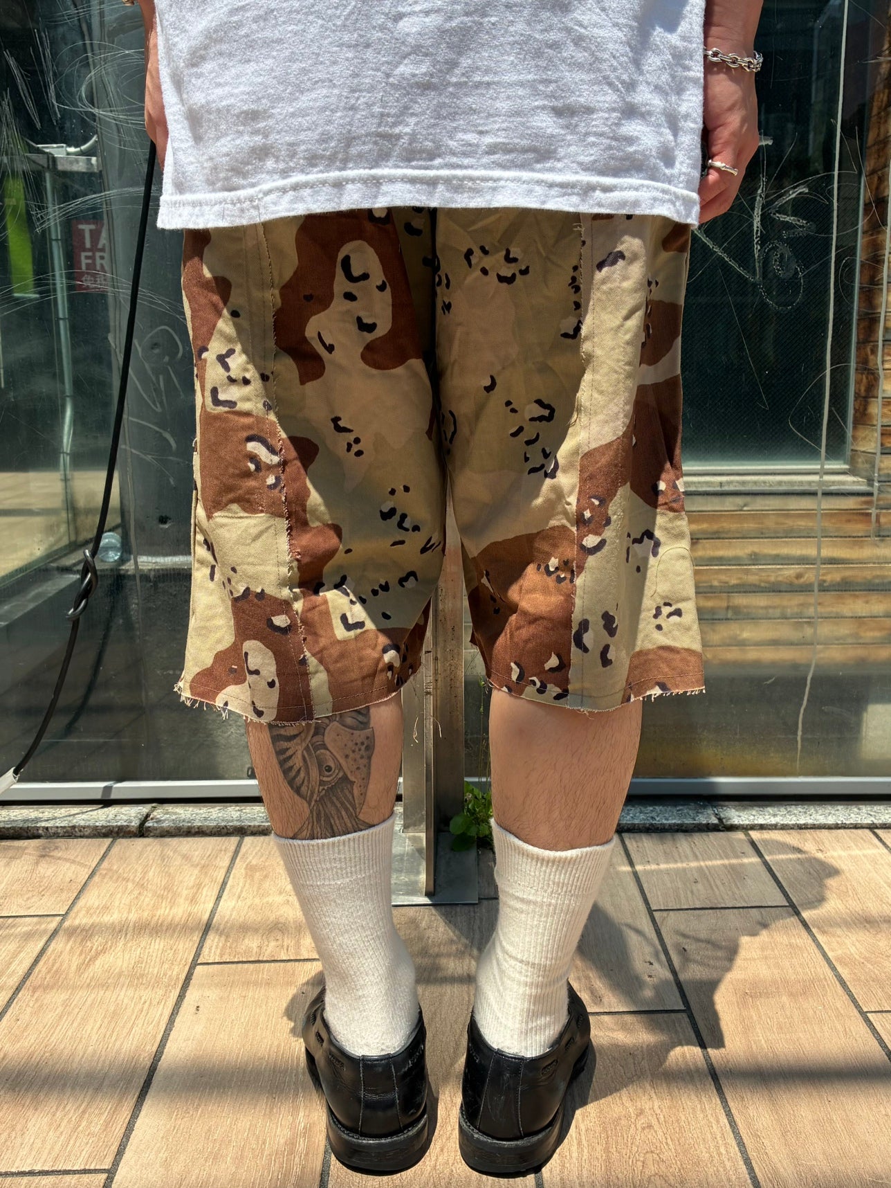 REMAKE ARMY DOUBLE KNEE SHORTS