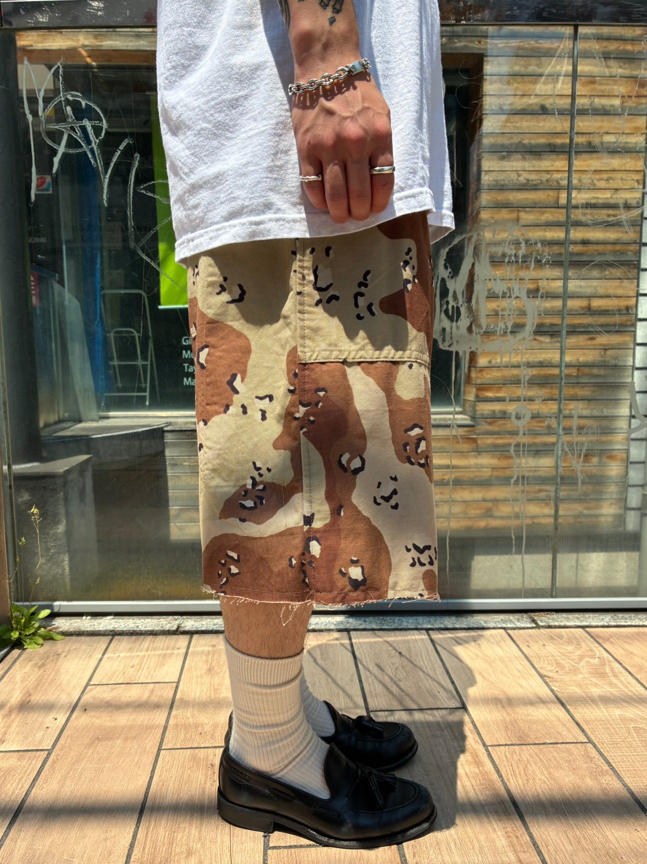 REMAKE ARMY DOUBLE KNEE SHORTS