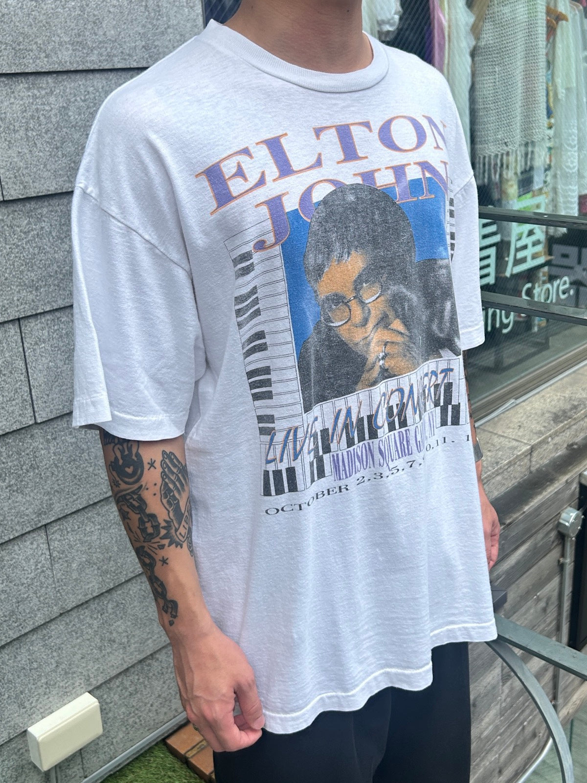 90's Eiton John「Madison Square Garden Concert」バンドTシャツ