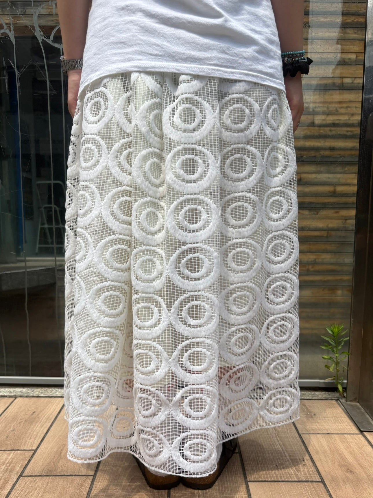 REMAKE LACE LONG SKIRT