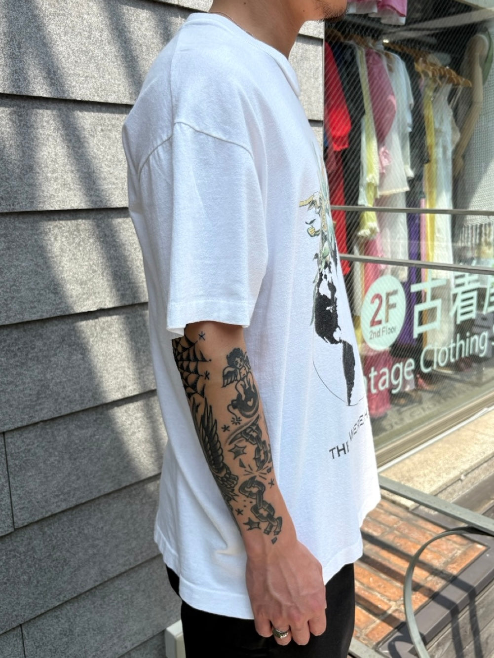 90's Human-i-Tees 「THEY WERE HERE FIRST」USA製 グラフィックTシャツ