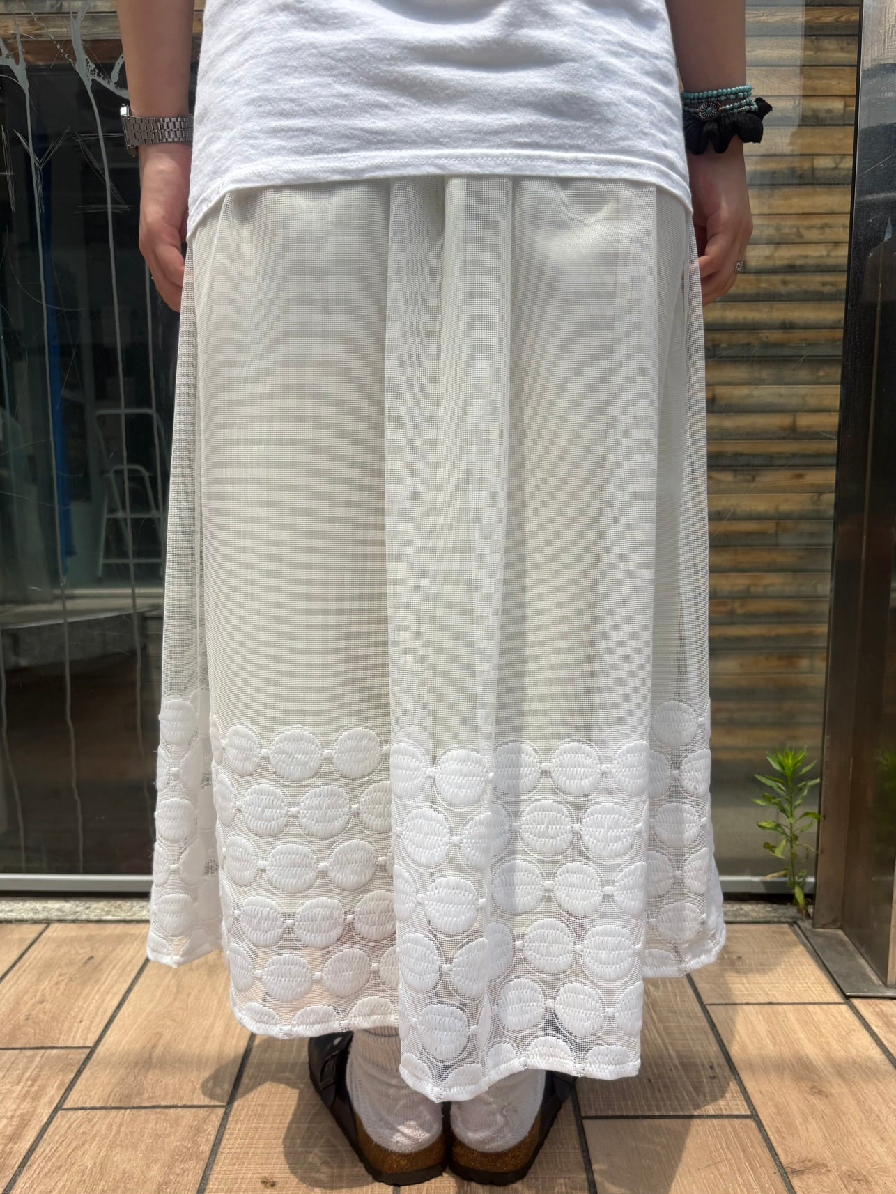 REMAKE LACE LONG SKIRT