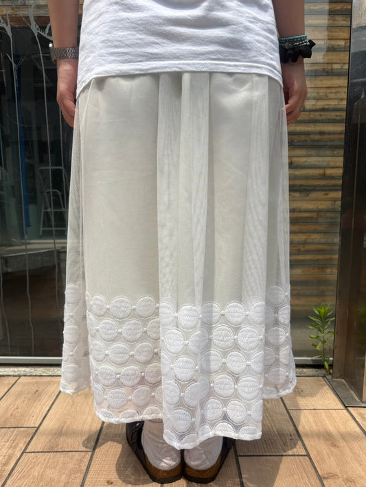 REMAKE LACE LONG SKIRT