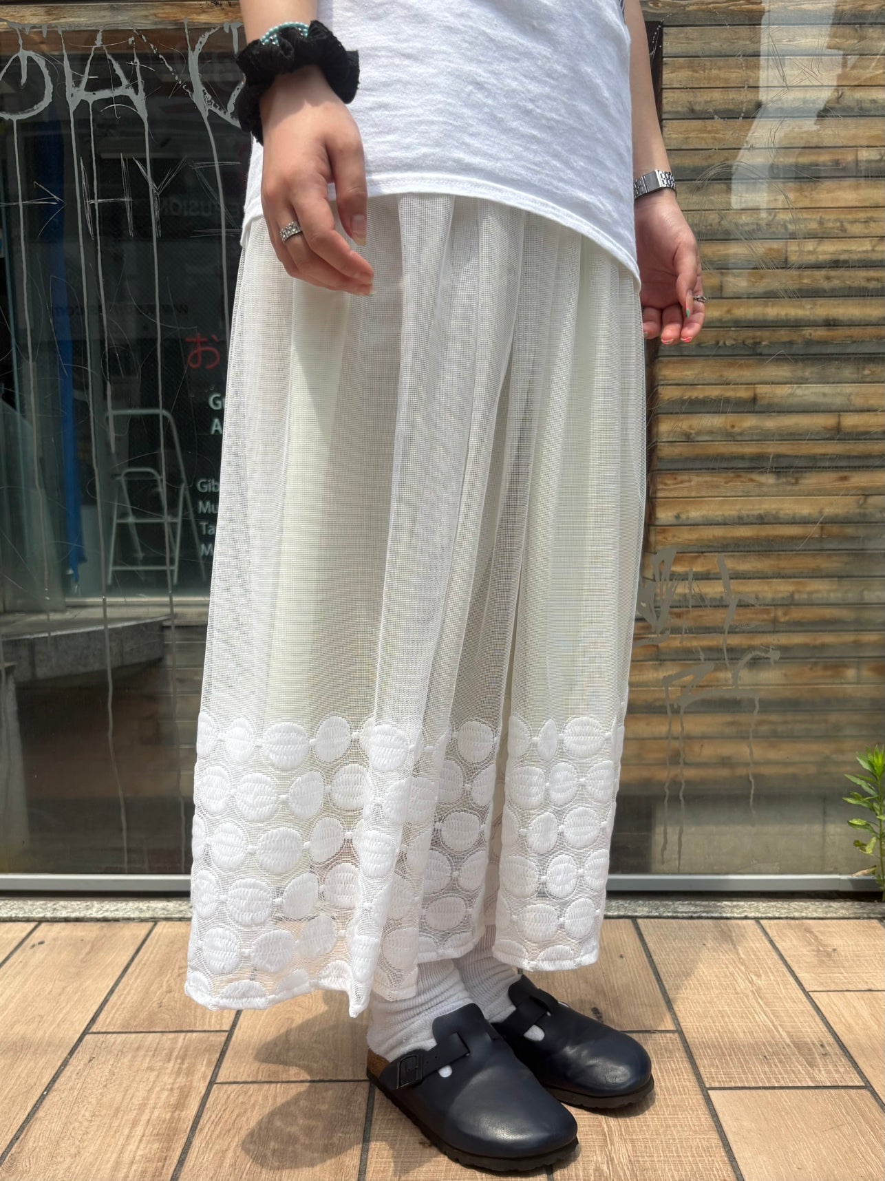 REMAKE LACE LONG SKIRT