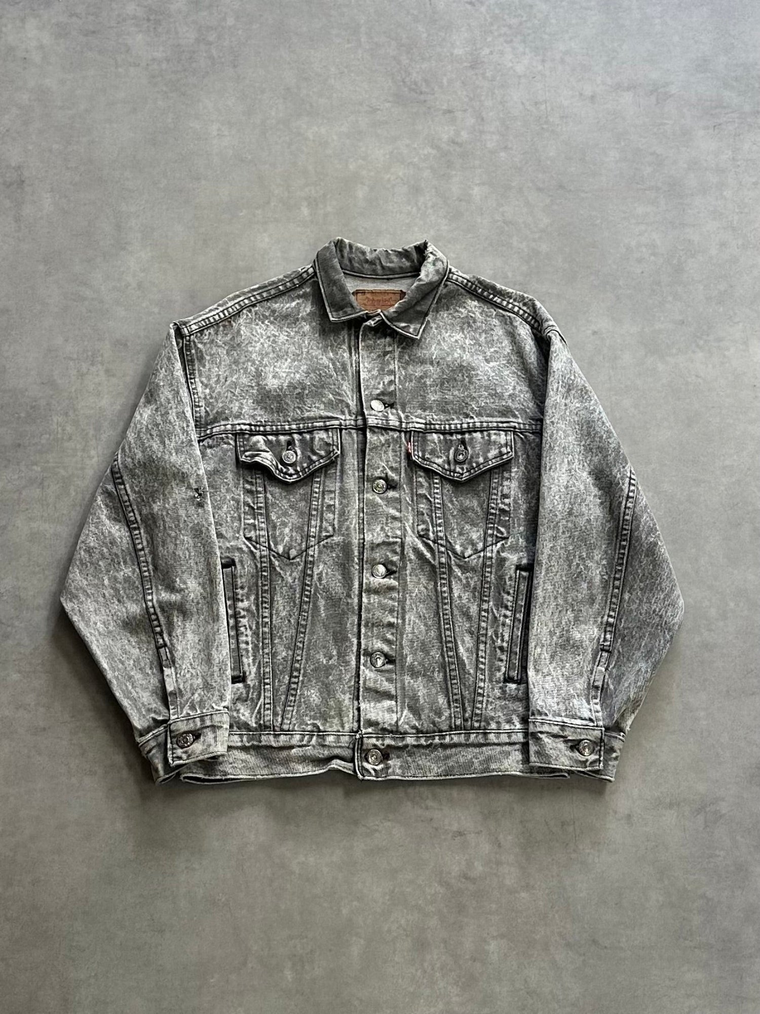 Levi's 80's USA製 57508 ブラックデニムトラッカージャケット 80s USA製 Levi'sリーバイス 57508 ケミカルウォッシュ ブラック