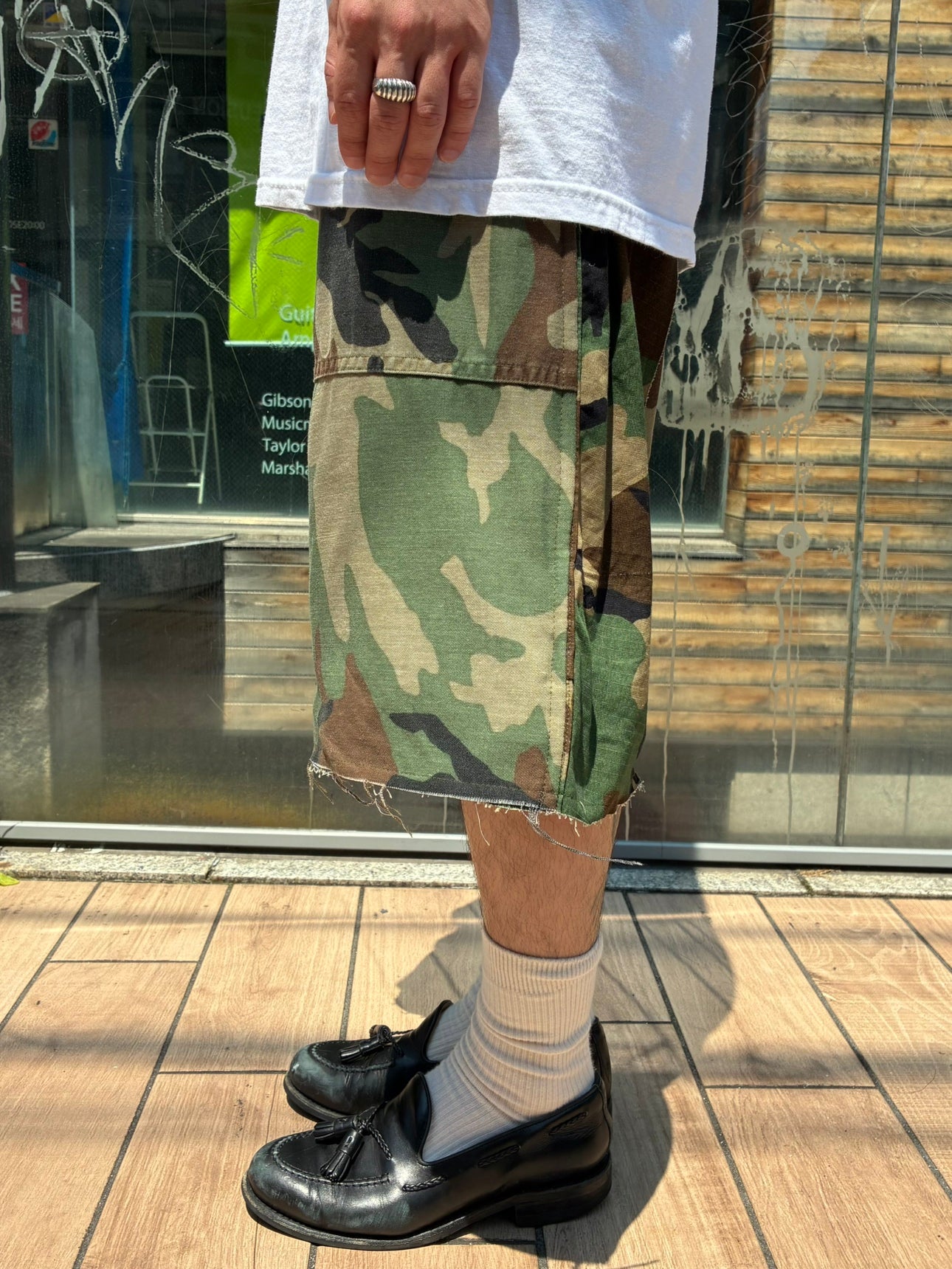 REMAKE ARMY DOUBLE KNEE SHORTS