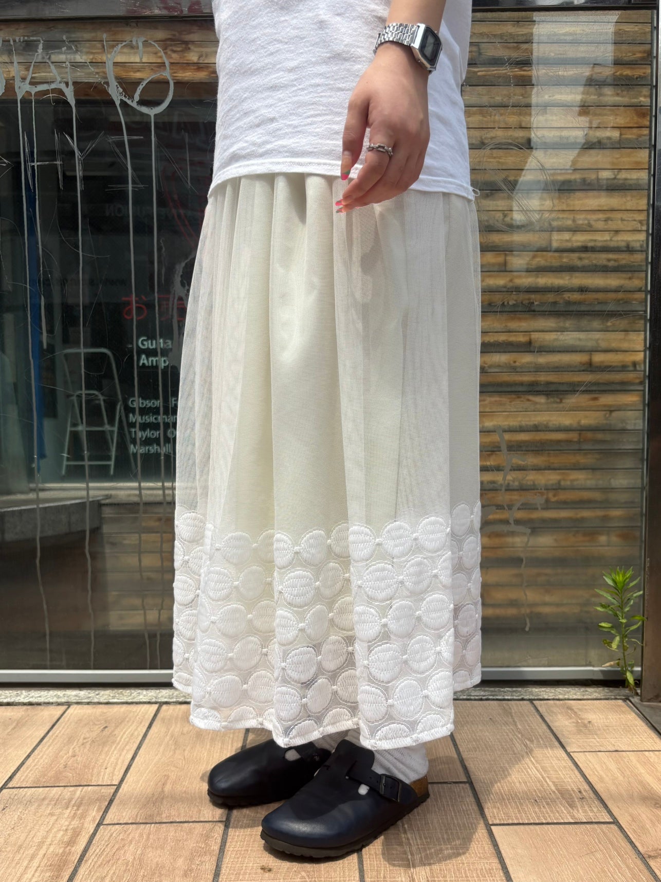 REMAKE LACE LONG SKIRT