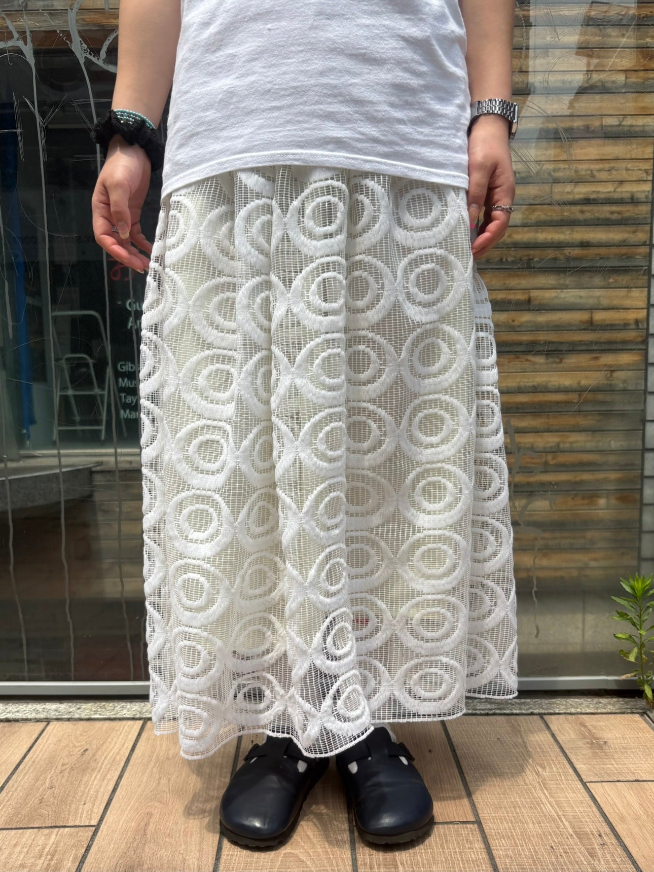 REMAKE LACE LONG SKIRT