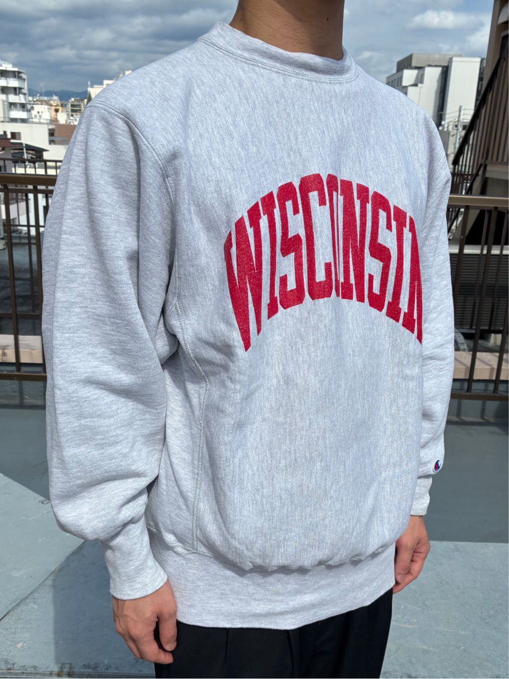 90's CHAMPION「WISCONSIN 」Reverse Weave USA製 カレッジスウェット