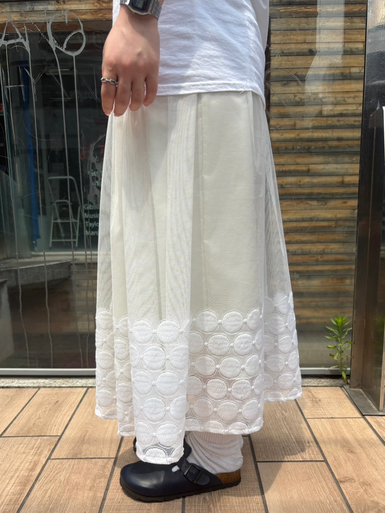 REMAKE LACE LONG SKIRT