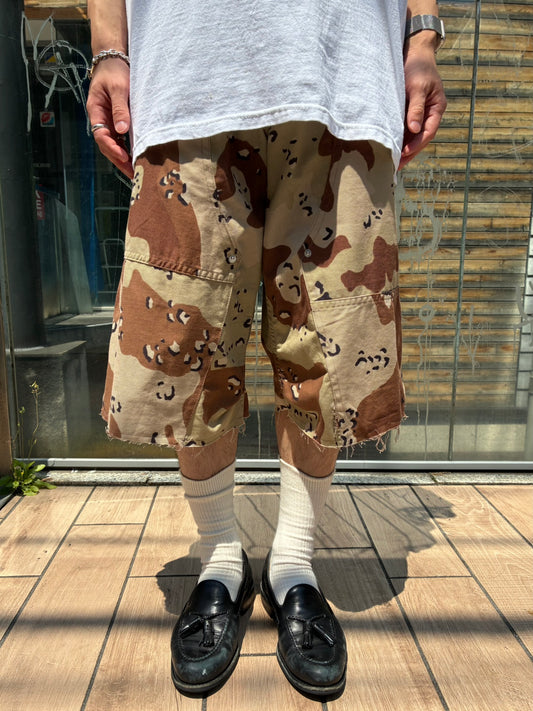 REMAKE  ARMY DOUBLE KNEE SHORTS