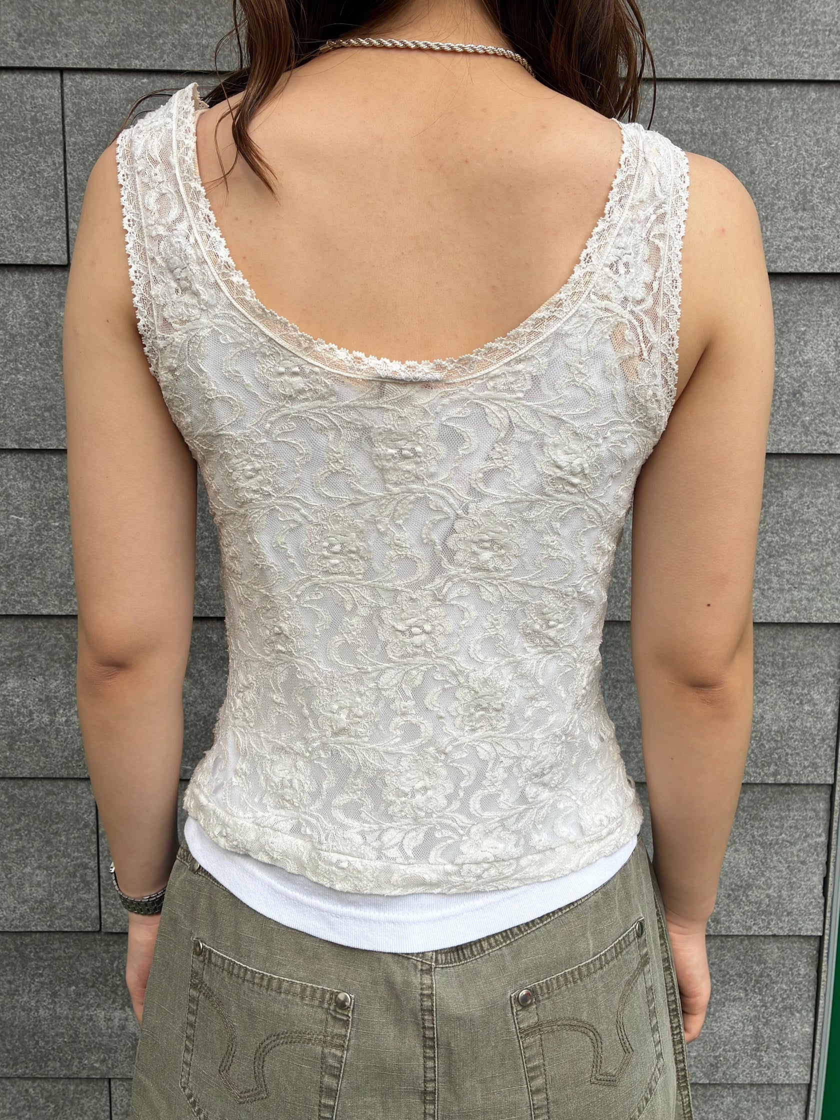 00's「Heather Nicole」 花柄レースノースリーブ